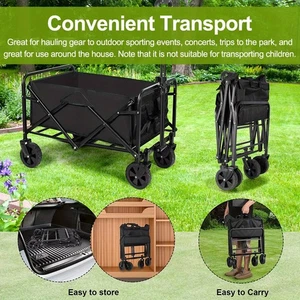 Foldable Heavy Duty Garden Camping Beach Cart Festival Trolley Cart Wagon - Picture 1 of 11