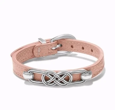 NUEVO Brazalete de Cuero Trenzado Brighton Interlok - Arena Rosa - Precio de venta sugerido por el fabricante 62 USD Foto 1 de 4