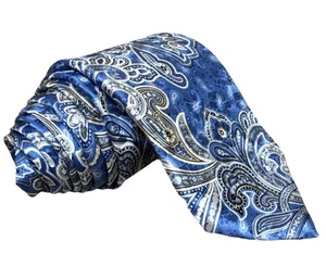 Robert Talbott Best Of Class Made In USA Pure Blue Contrast Paisley Handsewn Tie - Picture 1 of 10