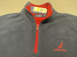 NWT Nautica Shirt Men’s M Blue Fleece 1/4 Zip Pullover Long Sleeve NWT - Picture 1 of 7