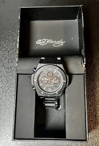 Ed Hardy Eh Herren Einzeluhr Metall schwarz/schwarz - Bild 1 von 4
