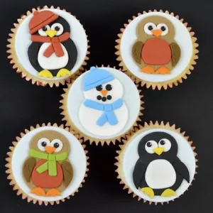 Juego de cortador de pingüinos momia y bebé - fondant, gumpaste, decoración de galletas pasteles - Imagen 1 de 3