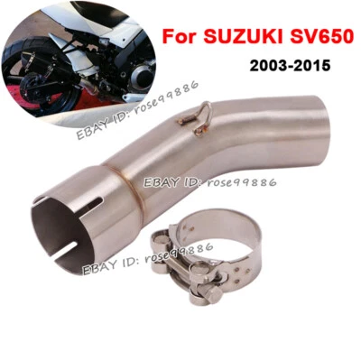 For SUZUKI SV650 2003-2015 Middle Exhaust Pipe Link 51mm Muffler Tail Tube - Image 1 of 4