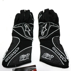 ALPINESTARS GLOVES Tech 1-ZX Nomex Black / Silver Auto Racing Homologated S NEW - Picture 1 of 3