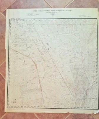 Mapa ANTIGO/Cidade de Baltimore Topog. Survey/1897- Loyola Unv & Towanda Plygrnd - Imagem 1 de 4