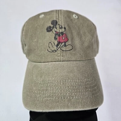 Gorra de béisbol ajustable vintage de Mickey Mouse marrón M/L de los parques de Disney para hombre Foto 1 de 4