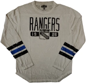 New York Rangers 1926 Long Sleeve T-Shirt Grey Distressed Logo NYR116 - Picture 1 of 1