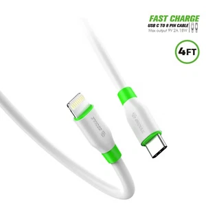 4FT PD Fast Charge USB-C to 8-Pin Cable - White - Picture 1 of 3