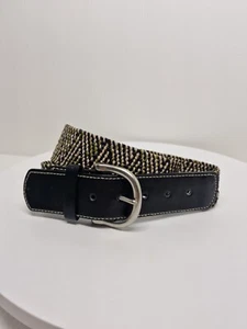 Vintage Woman's Stripe Multi Color Belt Olefin And Rubber Size Small (S) D67 - Picture 1 of 9