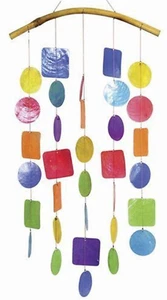 Chesapeake Bay Regenbogen Capiz Muschel Windspiel Mobile - Handarbeit Stranddeko - Bild 1 von 1