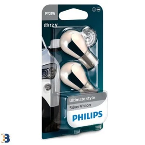 PY21W PHILIPS SilverVision 12V 21W BAU15s Indicator lamp 12496SVB2 Twin Pack - Picture 1 of 1