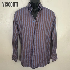 Visconti Button Down Small Gently worn Made in Italy 100% cotton 21" armpits - Picture 1 of 4