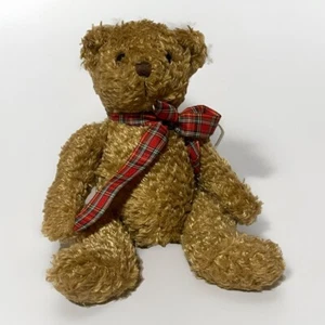 Saks Dept Store braun weicher Teddybär beweglich traditionell mit Schleife 12 Zoll groß - Bild 1 von 5