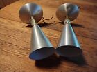 Vintage Pair Set Of 2 MCM Atomic Cone Aluminum Wall / Ceiling Light Sconce 
