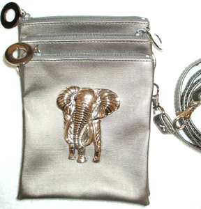 NIMA 3D Elephant Embellished 3-in-1 Crossbody Travel Purse, Rhinestone Accents - Picture 1 of 11