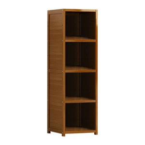 Bamboo Shelf Bookcase Display Storage Rack Stand Livingroom Bedroom - Picture 1 of 8