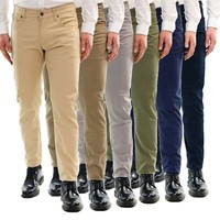 Pantaloni Uomo Slim FIt Chino Estivi Elegante Cotone Leggero Casual 5 Tasche  | eBay