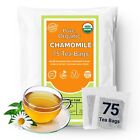75 Organic Chamomile Tea Bags, 100% Pure Chamomile Flower Tea, Herbal Tea