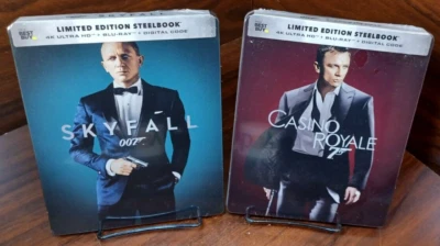 Casino Royale + Skyfall Steelbooks (4K + Blu-ray)NEW (Sealed)-Free Box Shipping! - Image 1 of 4