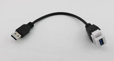 USB 3.0 A Female to Male Panel Mount Insert Adapter Cable Wall Socket Face Plate - Image 1 of 4
