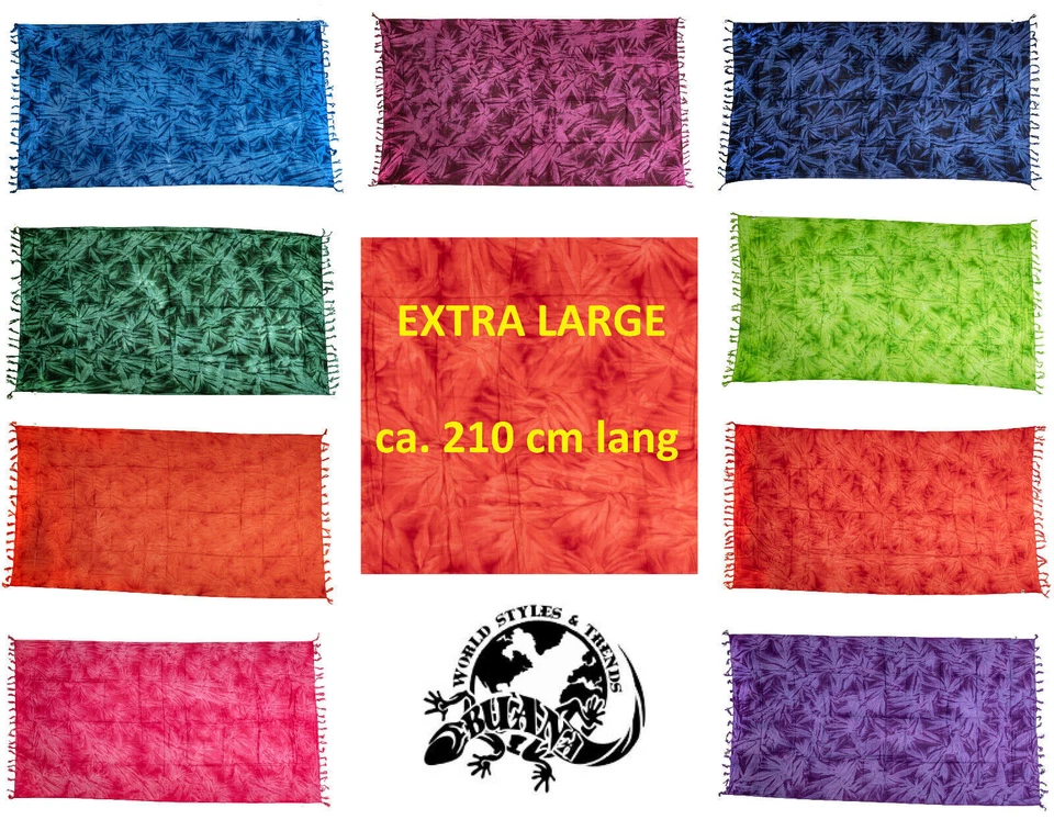 NEW EXTRA LARGE LONG SARONG BEACH WRAP SHAWL PAREO COVER UP FREE POST / SAL930 - Image 1 of 1