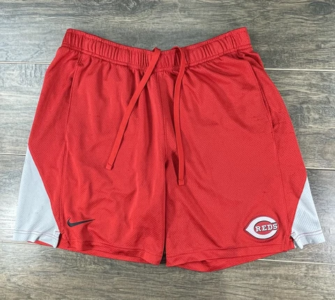 Nike Cincinnati Reds MLB Farmer #17 Team Issue Mens Red Mesh Baseball Shorts XL Cover