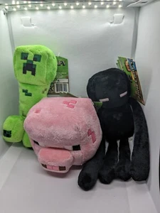 Minecraft Overworld Enderman Creeper Baby Pig Monjang Jazzwares 2014 New w/ Tags - Picture 1 of 4