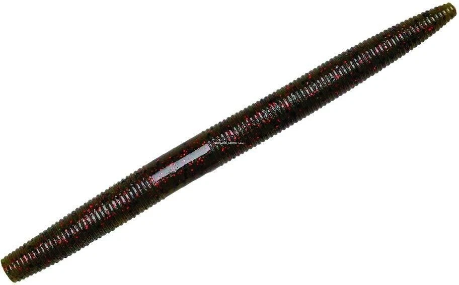 Cebo suave Yum Dinger Worm con ranura de gancho 5 pulgadas sandía/escama roja 8/paquete YDG502 Foto 1 de 1