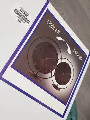 NEXT- ROUND LED LIGHT CLOCK - RRP £289 – 40 X 40.5 CM - NEXT BLACK 'TING TABLE' - Image 1 of 4