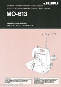 Libro de instrucciones/MANUAL DE OPERACIÓN JUKI OVERLOCK MO-613, archivo PDF a color en CD - Imagen 1 de 3