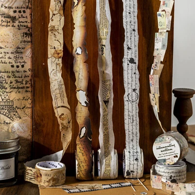 Pegatinas Washi Tape tema de archivo hágalo usted mismo álbumes de recortes bala diarios calcomanía retro Foto 1 de 4