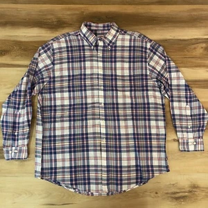 Camicia Brooks Brothers uomo XL blu regolare a quadri cotone con bottoni manica lunga - Foto 1 di 8