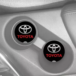TOYOTA LOGO SCHWARZ ROT DESIGN MASSGESCHNEIDERT SANDSTEIN AUTO UNTERSETZER ABSORBIERT SET (2) - Bild 1 von 1