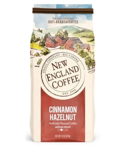 New England Coffee, Cinnamon Hazelnut, Medium Roast Ground Coffee, 11 oz Bag - Picture 1 of 1