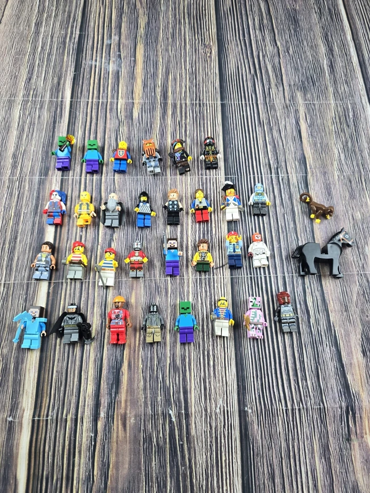 Lego Assorted Mini Figure Lot Of 32 Pirates Minecraft Batman Harley Quinn - Image 1 of 4