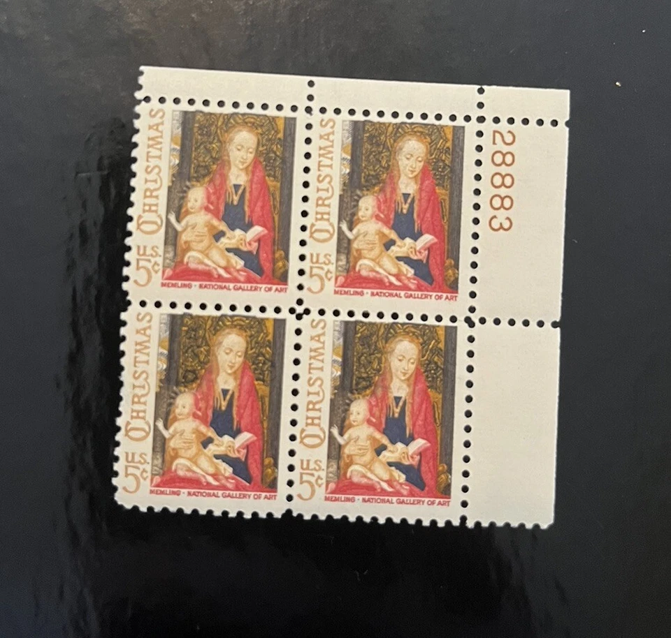 Block of 4 U.S. Stamps: Madonna & Child by Memling - Image 1 of 1