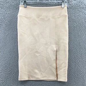 Maverick Straight & Pencil Skirt Womens Small Beige Flat Front Casual Zip NEW - Picture 1 of 18