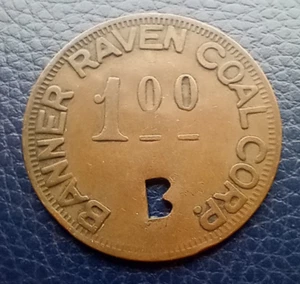 Banner Raven Coal Corp - Coal Mining Scrip Trade Token / Coin - $1.00 - - Picture 1 of 2