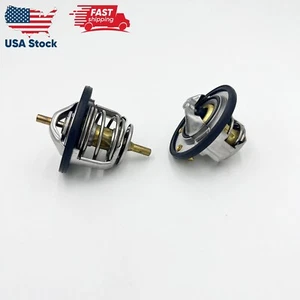 2x Coolant Thermostat 85℃ + 82℃ For ISUZU NPR NQR 4HK1 5.2L 98-24 - Bild 1 von 10