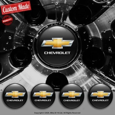 Juego de 4 calcomanías adhesivas de tapacubos centrales de silicona de gel 3D Chevrolet Foto 1 de 3