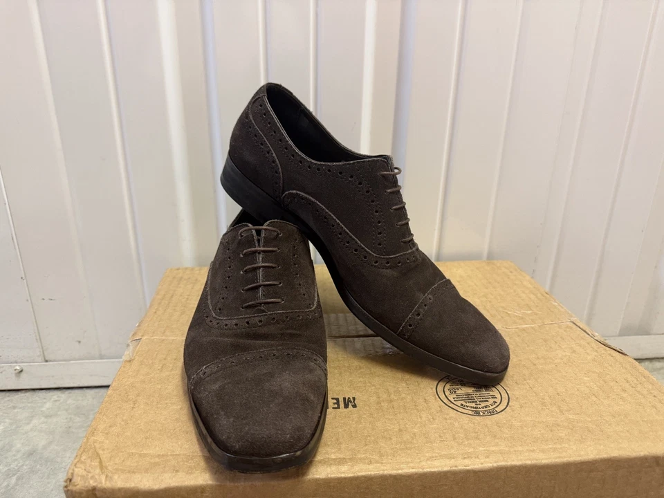 Ermenegildo Zegna Couture brown suede dress shoes men’s US 10 $975 MSRP - Image 1 of 4