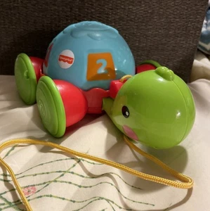Fisher Price Baby Pull Along  Turtle  Pull Toy Mattel Y8652 2013  - Picture 1 of 10