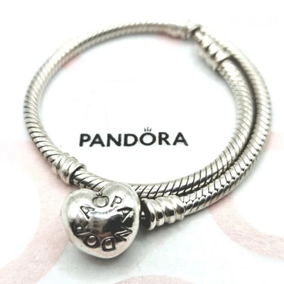 Pandora "Moments Armband Herzverschluß" 590719 ca. 18,5 cm Länge Original Silber - Bild 1 von 4