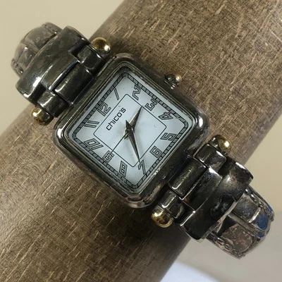 Chico's Women CH-203 Dress Silver Tone Bangle Square Quartz 26mm Watch 6 1/4" - Image 1 of 4