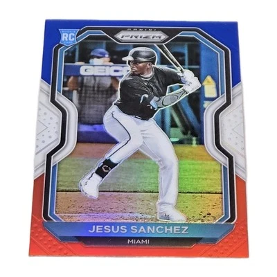 Jesus Sanchez RC #148 Tier II Red White Blue Prizm 2021 Panini Prizm Marlins  - Image 1 of 3