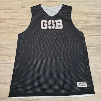 Camiseta deportiva reversible GSB Cardinal Logo malla para hombre grande negra blanca baloncesto Foto 1 de 4