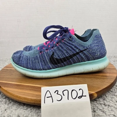 Nike Mujer 8 Free RN Flyknit Púrpura Polvo Atlético Informal Gimnasio Diario Correr Zapato Foto 1 de 4