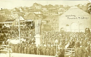 Deadwood South Dakota RPPC Postcard Unveiling Monument To Thomas J. Grier Flag - Picture 1 of 4