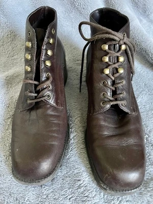 Mootsies Tootsies Botín de Cuero Marrón con Cordones - Talla 8M Fin de Semana Foto 1 de 4