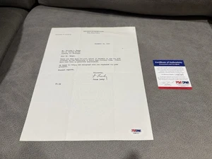 FRANK LEAHY Signed Letter PSA COA  Notre Dame KNUTE ROCKNE Legendary Coach - Picture 1 of 11